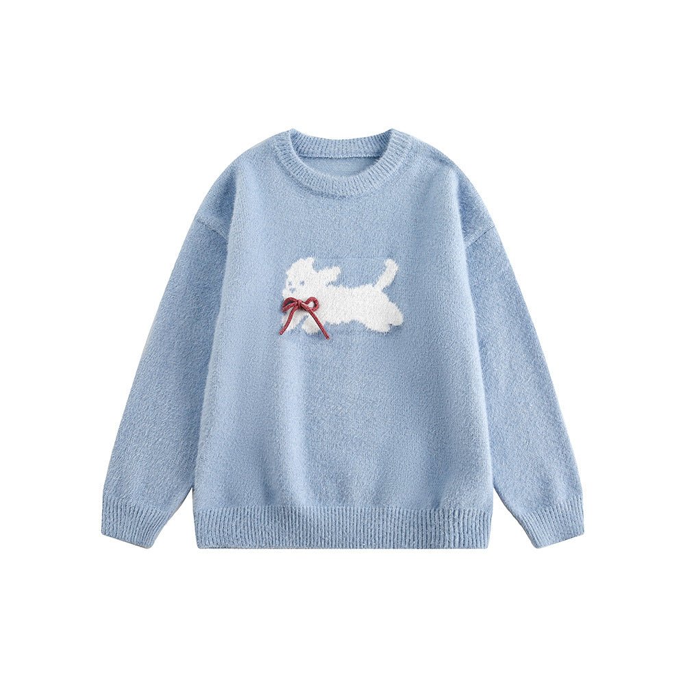 Vintage Faux Mink Bow - Knit Sweater - COPPING THREADS - CATTEE