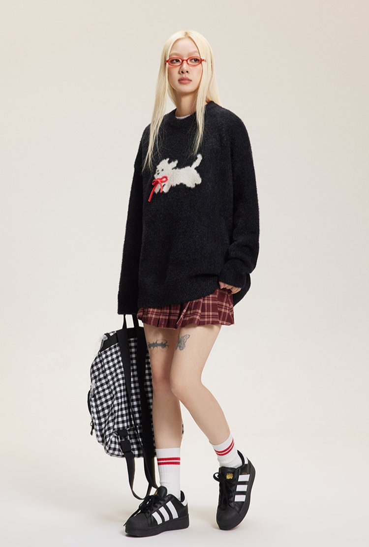 Vintage Faux Mink Bow - Knit Sweater - COPPING THREADS - CATTEE