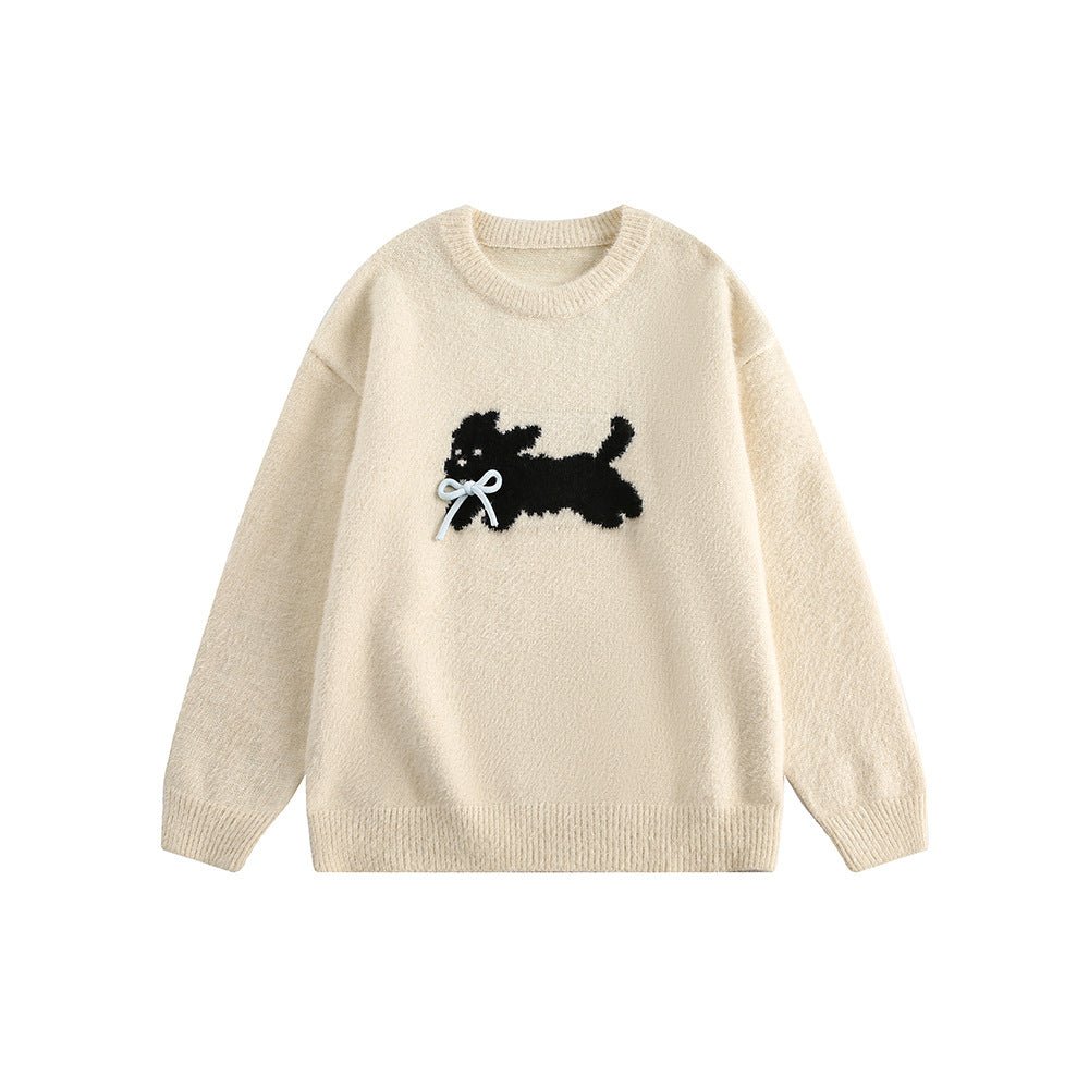 Vintage Faux Mink Bow - Knit Sweater - COPPING THREADS - CATTEE