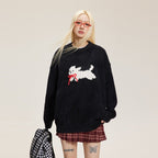 Vintage Faux Mink Bow - Knit Sweater - COPPING THREADS - CATTEE