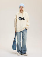 Vintage Faux Mink Bow - Knit Sweater - COPPING THREADS - CATTEE