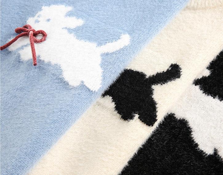 Vintage Faux Mink Bow - Knit Sweater - COPPING THREADS - CATTEE