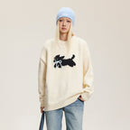 Vintage Faux Mink Bow - Knit Sweater - COPPING THREADS - CATTEE