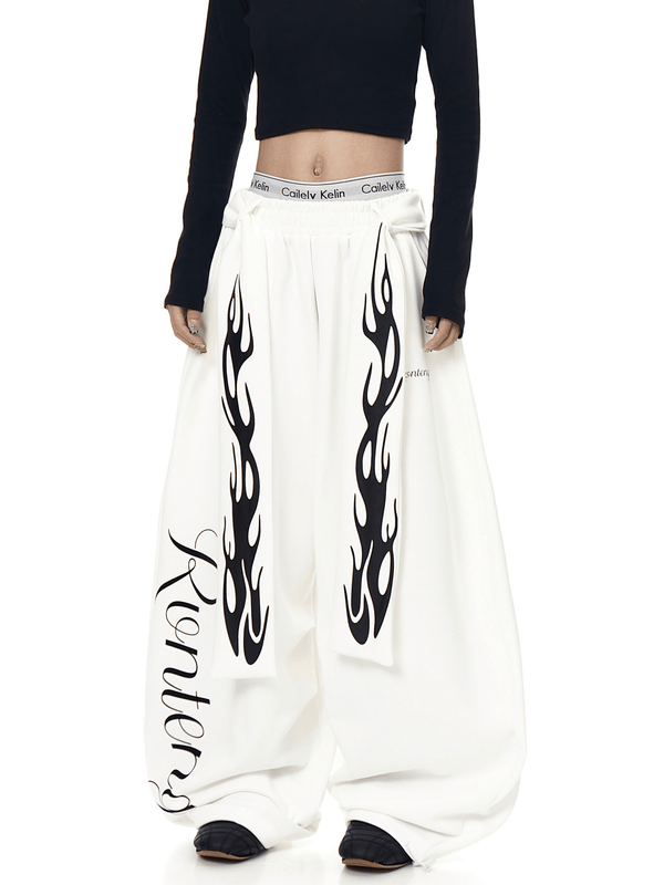 Vintage Flame Detachable Strap Wide - Leg Sweatpants - COPPING THREADS - CT Select