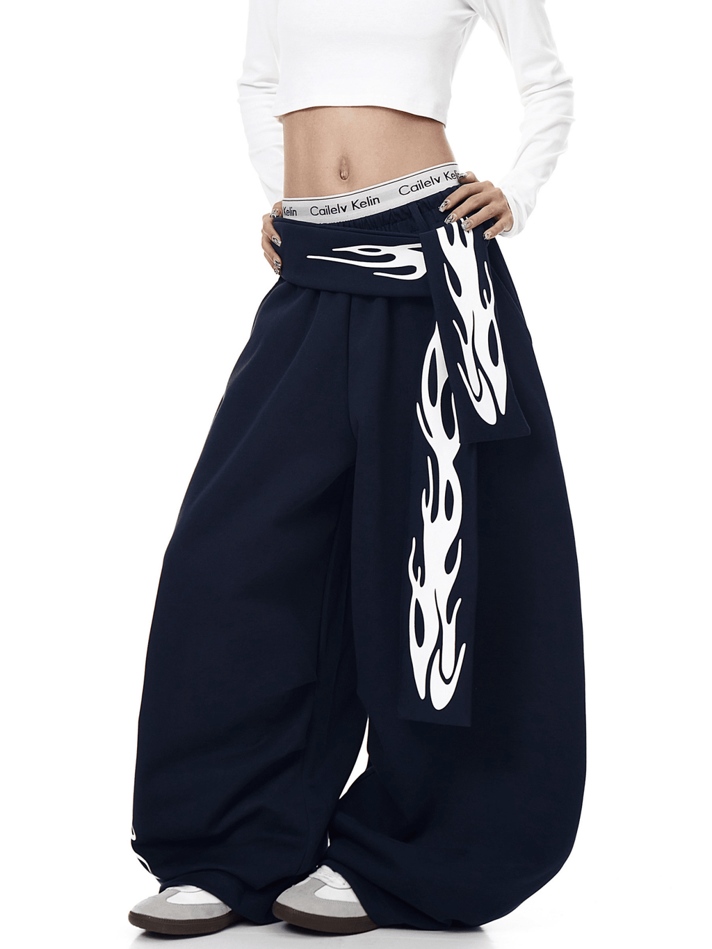 Vintage Flame Detachable Strap Wide - Leg Sweatpants - COPPING THREADS - CT Select