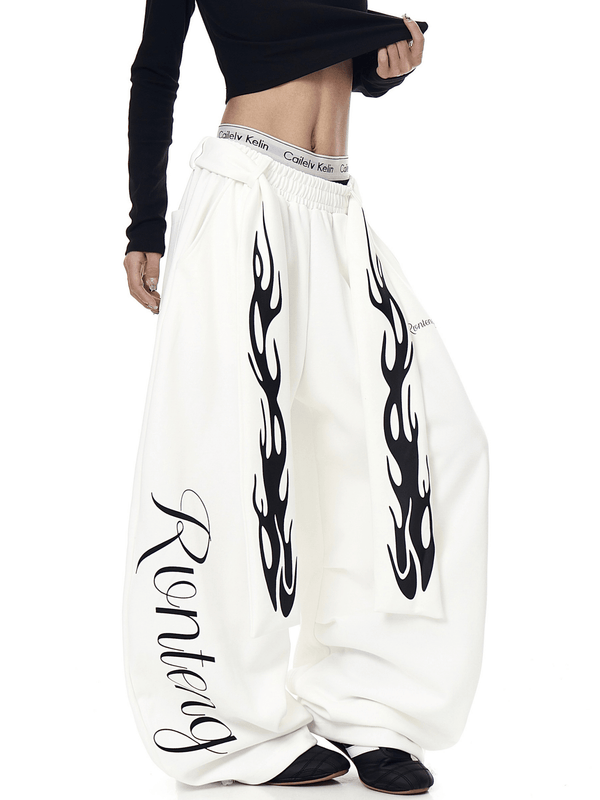 Vintage Flame Detachable Strap Wide - Leg Sweatpants - COPPING THREADS - CT Select