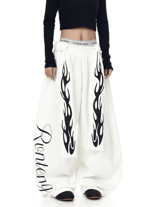 Vintage Flame Detachable Strap Wide - Leg Sweatpants - COPPING THREADS - CT Select