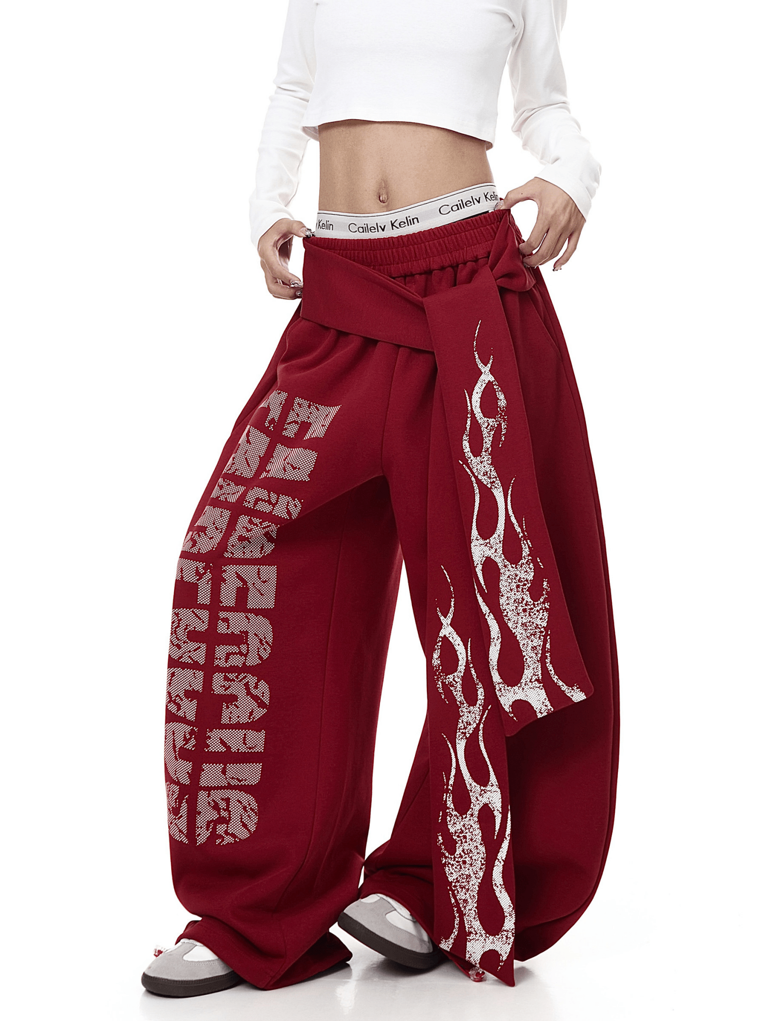 Vintage Flame Graphic Wide - Leg Sweatpants - COPPING THREADS - CT Select
