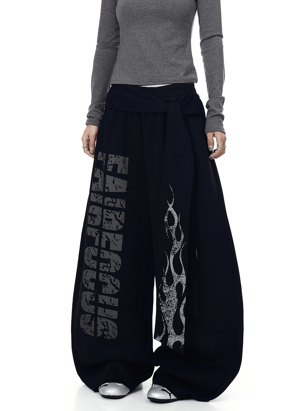 Vintage Flame Graphic Wide - Leg Sweatpants - COPPING THREADS - CT Select
