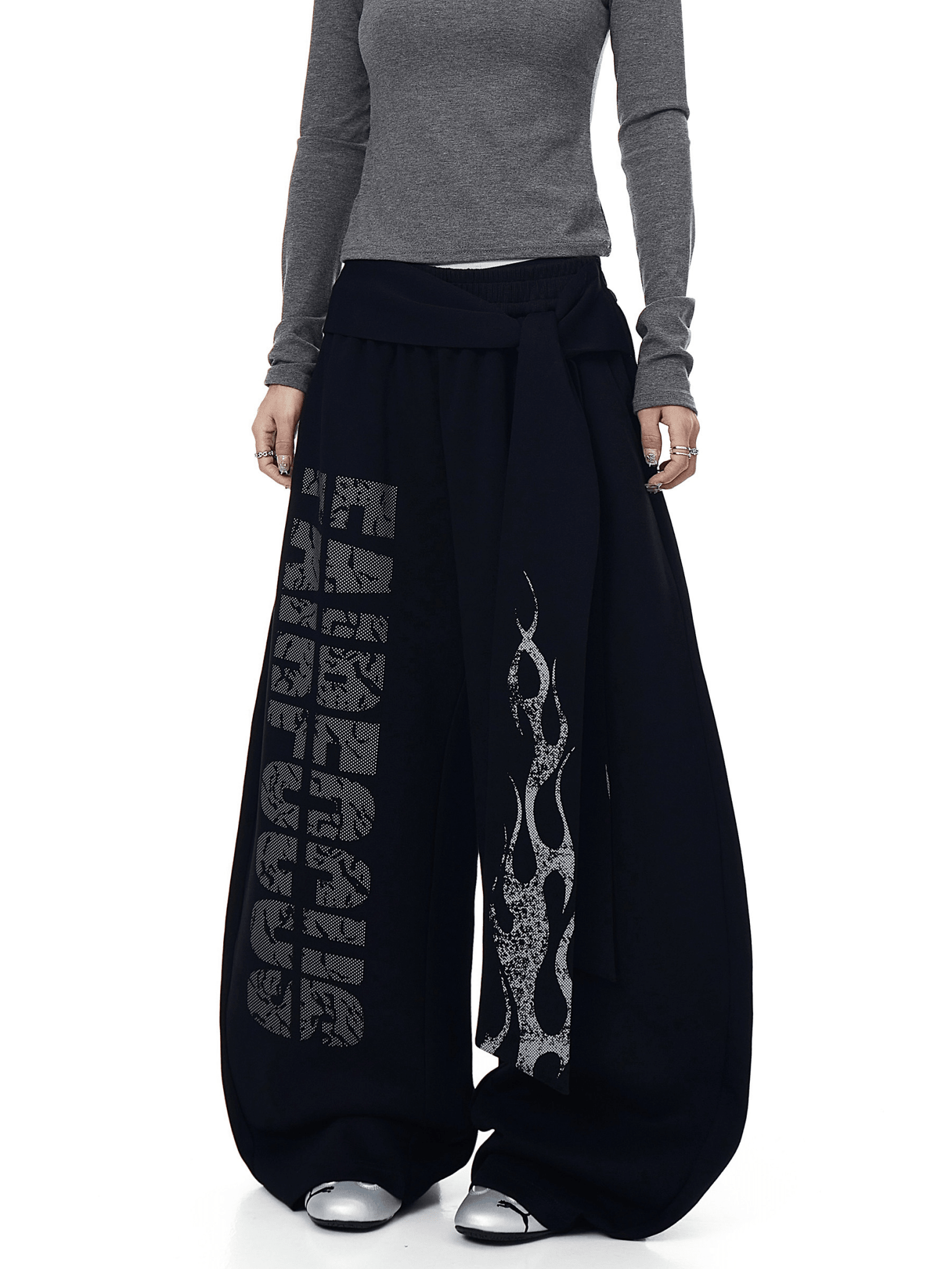 Vintage Flame Graphic Wide - Leg Sweatpants - COPPING THREADS - CT Select