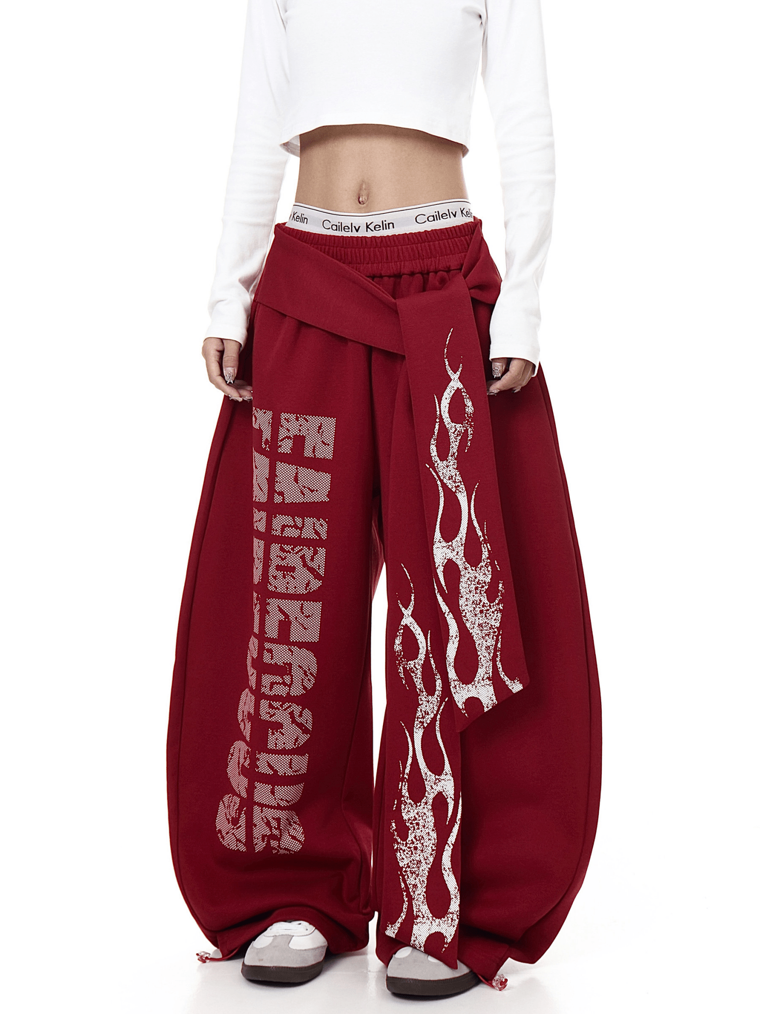 Vintage Flame Graphic Wide - Leg Sweatpants - COPPING THREADS - CT Select