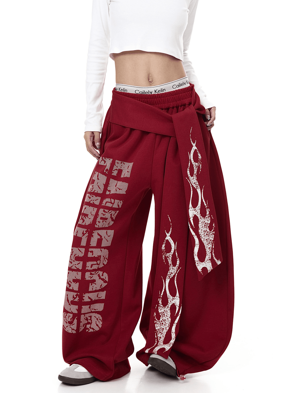 Vintage Flame Graphic Wide - Leg Sweatpants - COPPING THREADS - CT Select
