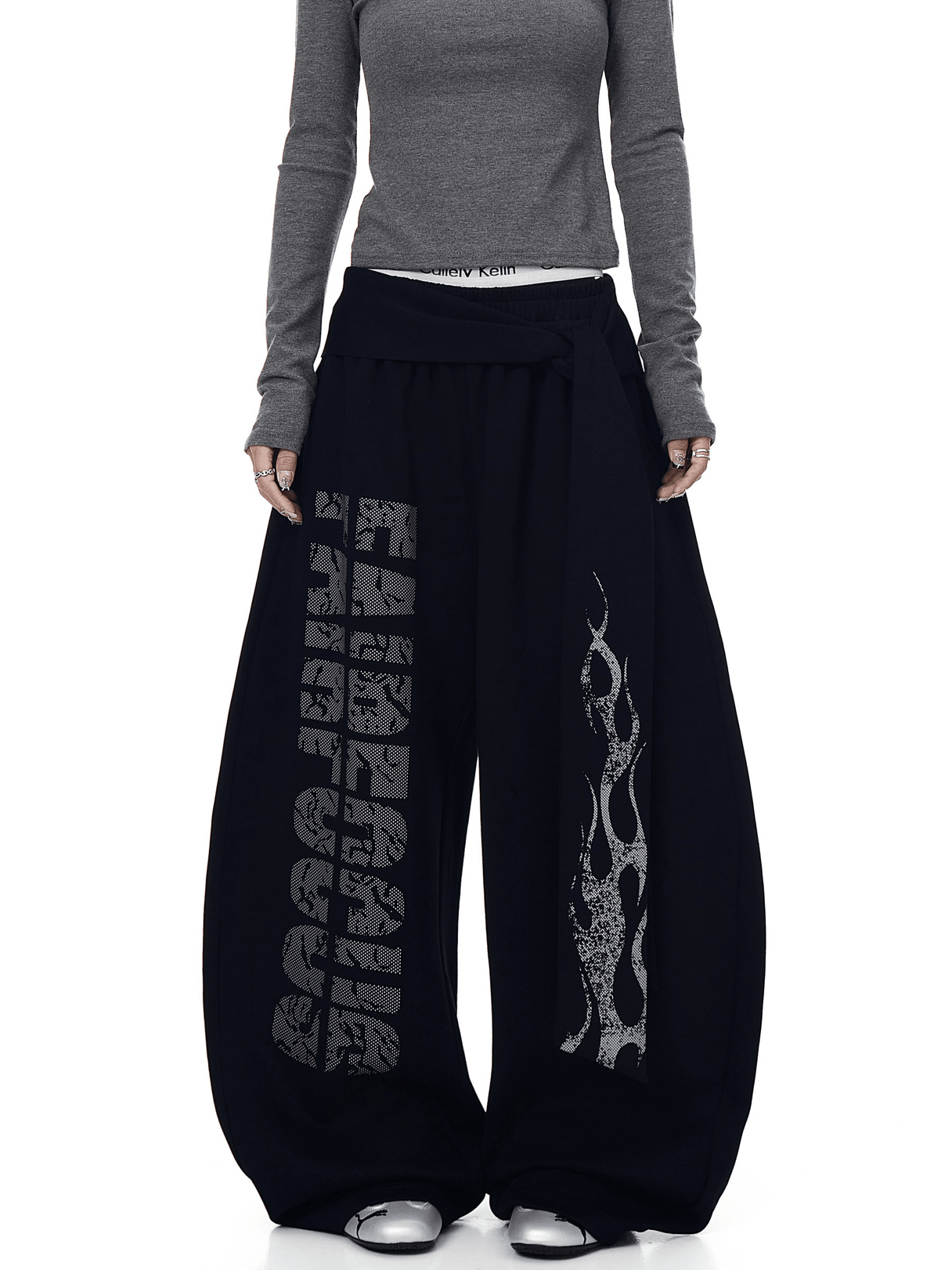 Vintage Flame Graphic Wide - Leg Sweatpants - COPPING THREADS - CT Select