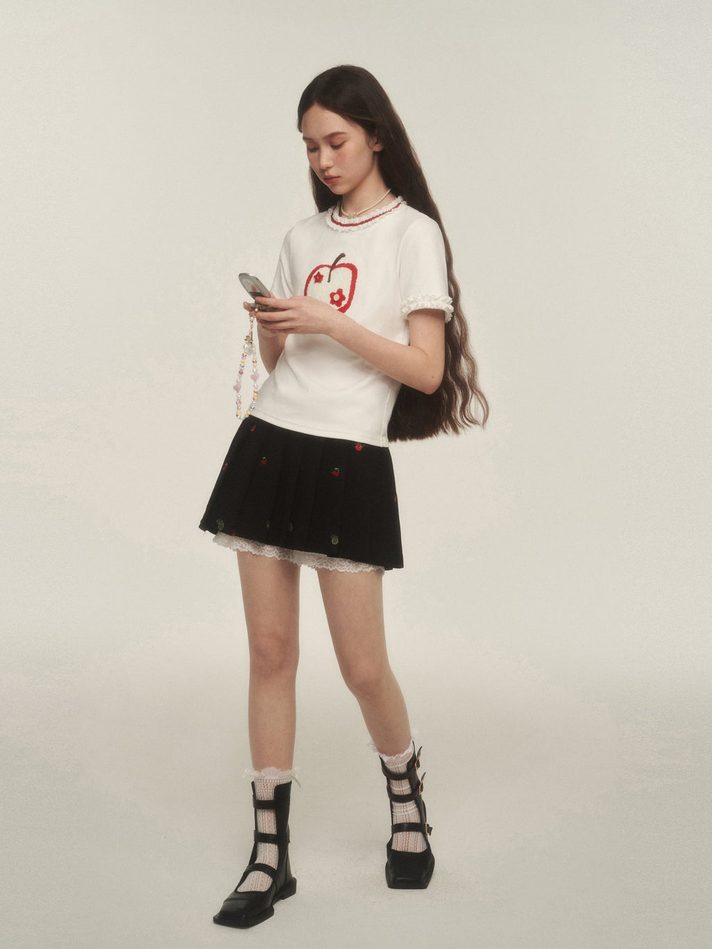 Vintage Floral Lace Pleated Skirt - COPPING THREADS - AYF