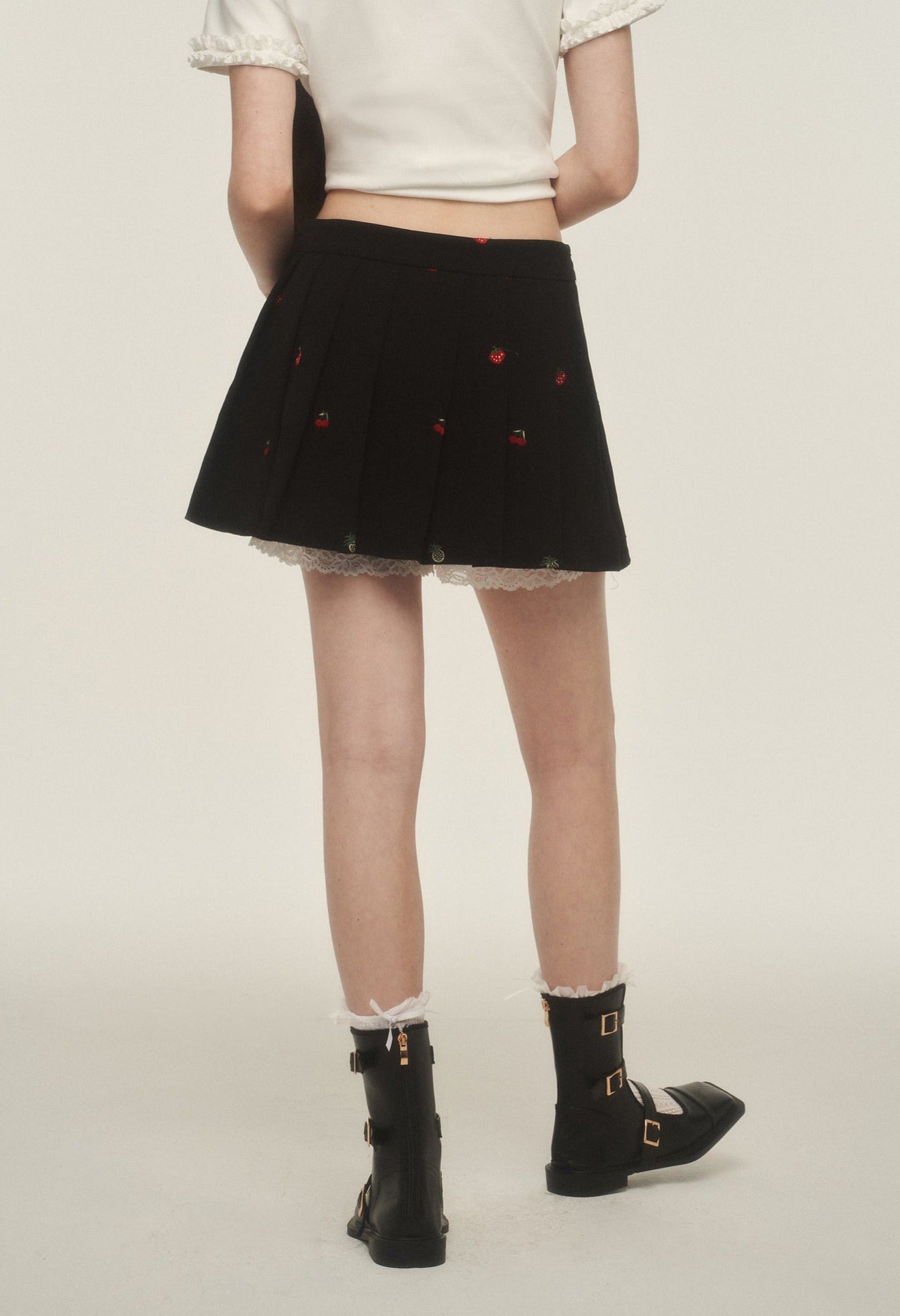 Vintage Floral Lace Pleated Skirt - COPPING THREADS - AYF