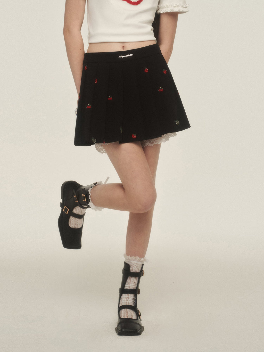 Vintage Floral Lace Pleated Skirt - COPPING THREADS - AYF