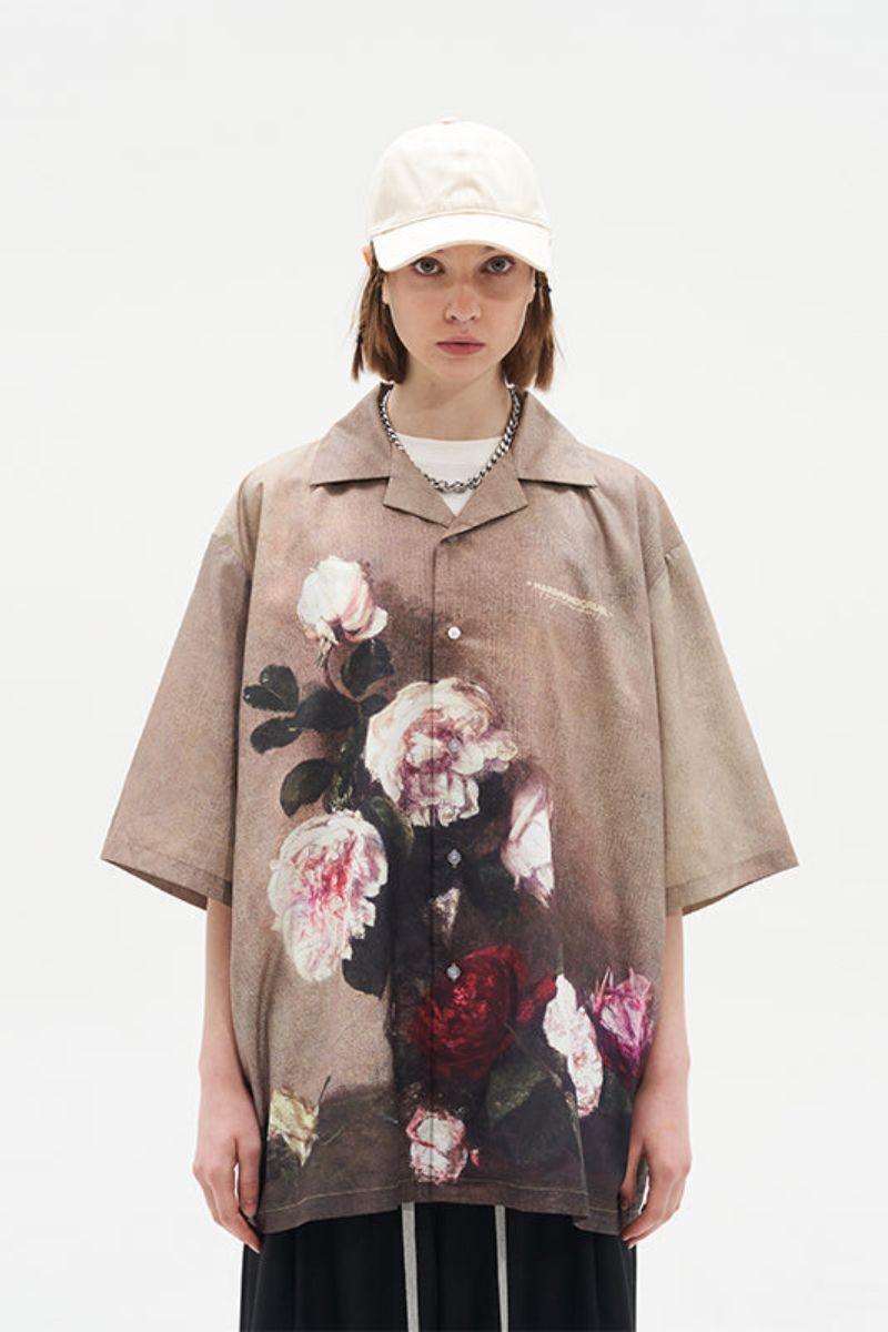 Vintage Floral Oil Painting Cuban Collar Shirt - COPPING THREADS - Harsh and Cruel