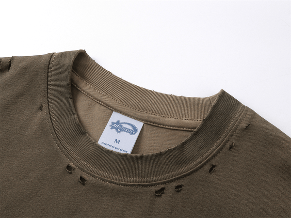 Vintage Gradient Fade Washed Distressed Oversized Tee - COPPING THREADS - CT Basics