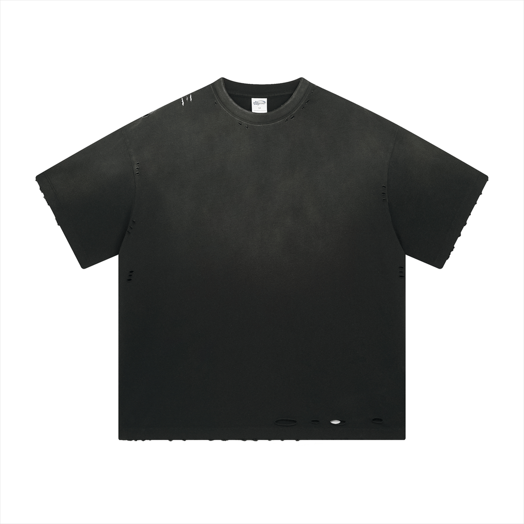 Vintage Gradient Fade Washed Distressed Oversized Tee - COPPING THREADS - CT Basics