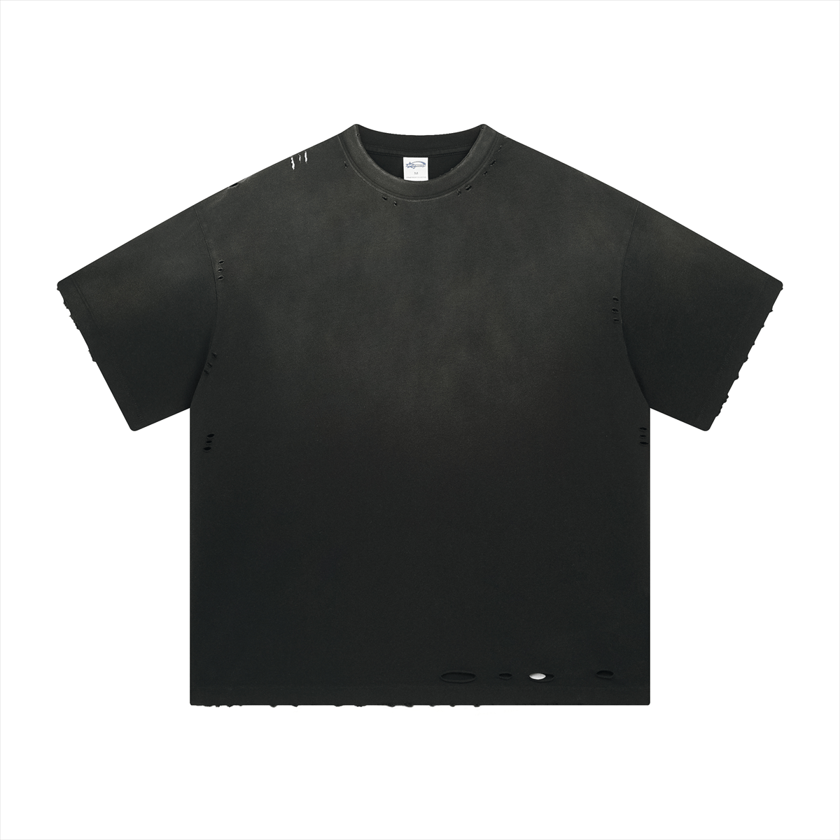 Vintage Gradient Fade Washed Distressed Oversized Tee - COPPING THREADS - CT Basics