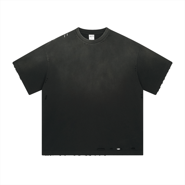 Vintage Gradient Fade Washed Distressed Oversized Tee - COPPING THREADS - CT Basics