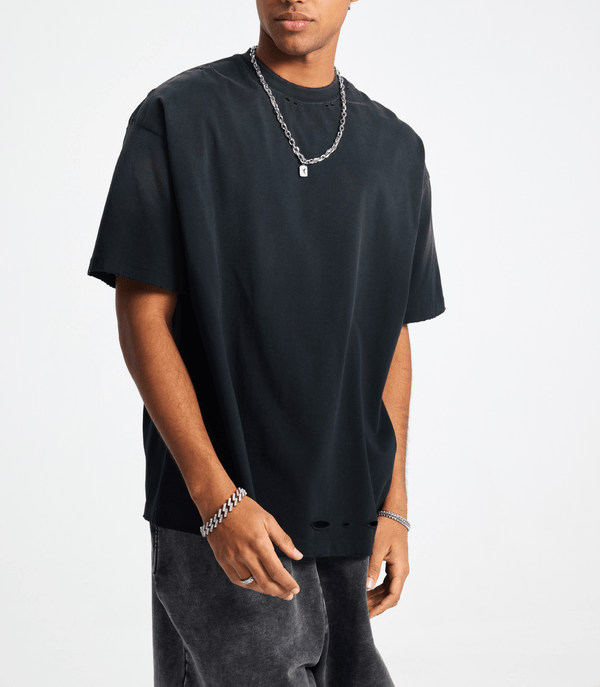 Vintage Gradient Fade Washed Distressed Oversized Tee - COPPING THREADS - CT Basics