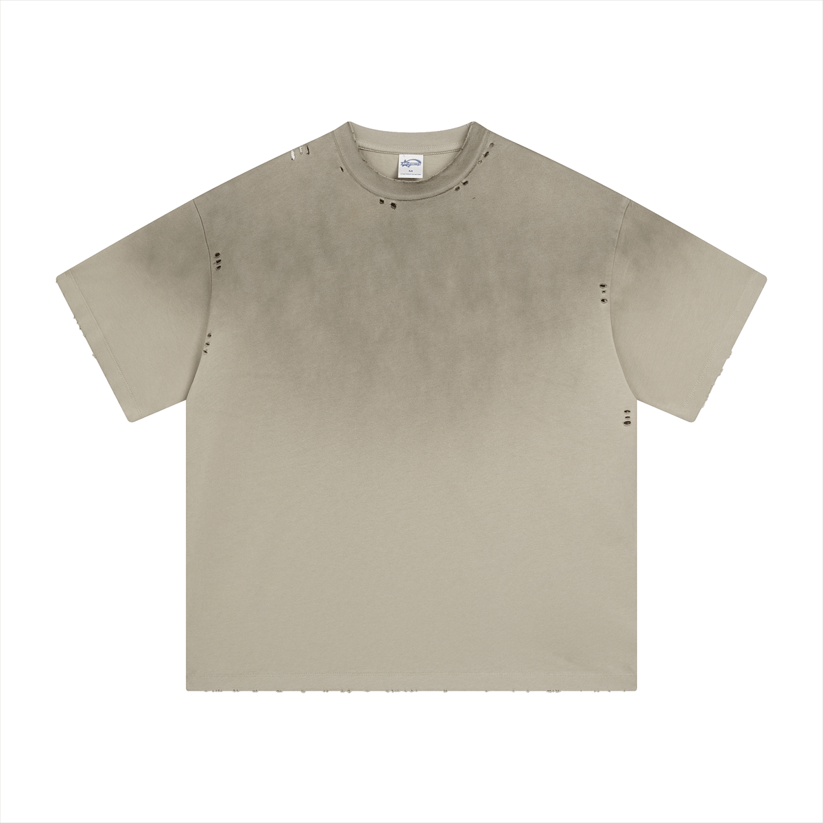 Vintage Gradient Fade Washed Distressed Oversized Tee - COPPING THREADS - CT Basics