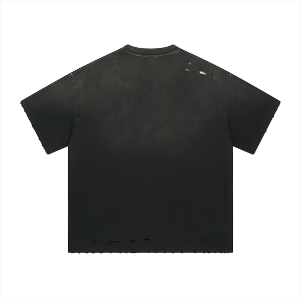 Vintage Gradient Fade Washed Distressed Oversized Tee - COPPING THREADS - CT Basics