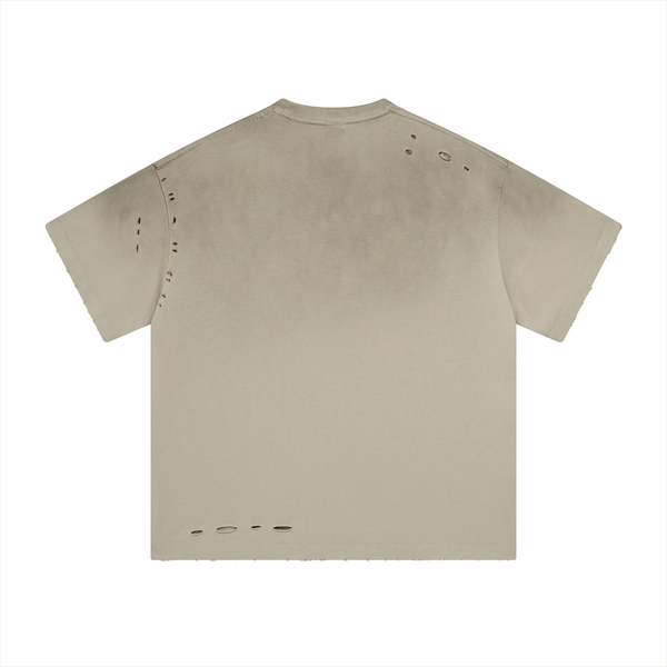 Vintage Gradient Fade Washed Distressed Oversized Tee - COPPING THREADS - CT Basics