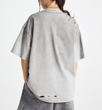 Vintage Gradient Fade Washed Distressed Oversized Tee - COPPING THREADS - CT Basics