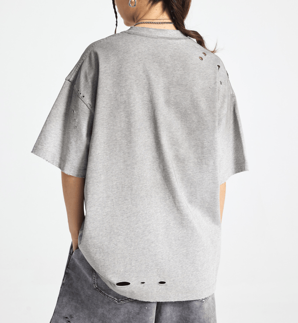 Vintage Gradient Fade Washed Distressed Oversized Tee - COPPING THREADS - CT Basics