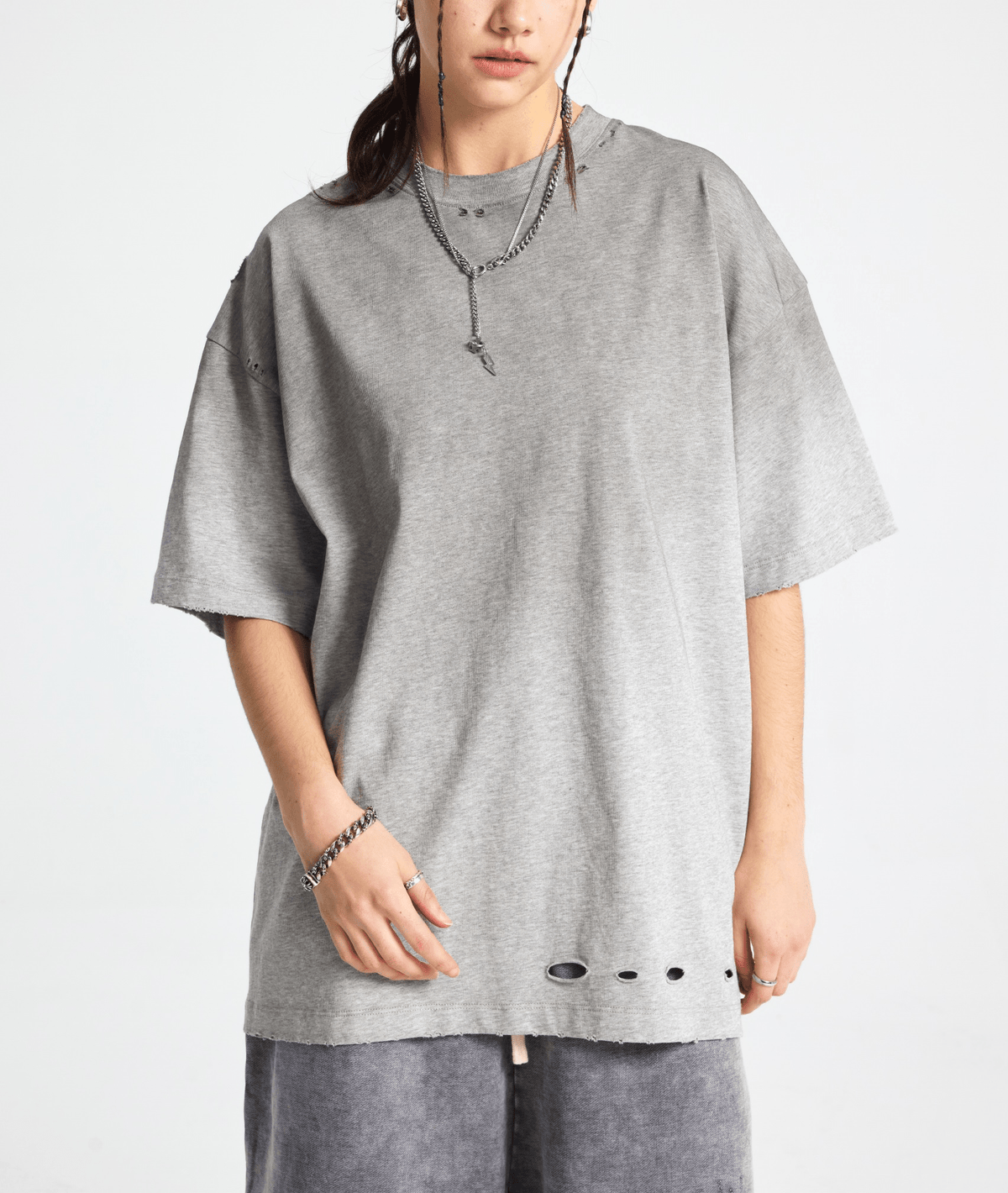 Vintage Gradient Fade Washed Distressed Oversized Tee - COPPING THREADS - CT Basics
