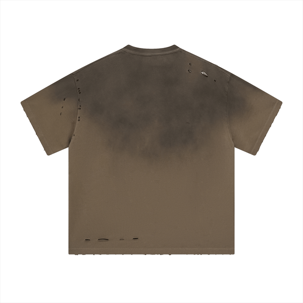 Vintage Gradient Fade Washed Distressed Oversized Tee - COPPING THREADS - CT Basics
