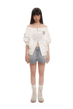 Vintage Hand - Painted Bow Badge Off - Shoulder Sweatshirt - COPPING THREADS - MOROMORO