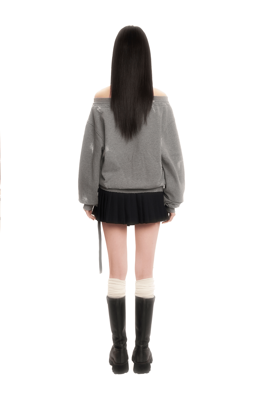 Vintage Hand - Painted Bow Badge Off - Shoulder Sweatshirt - COPPING THREADS - MOROMORO