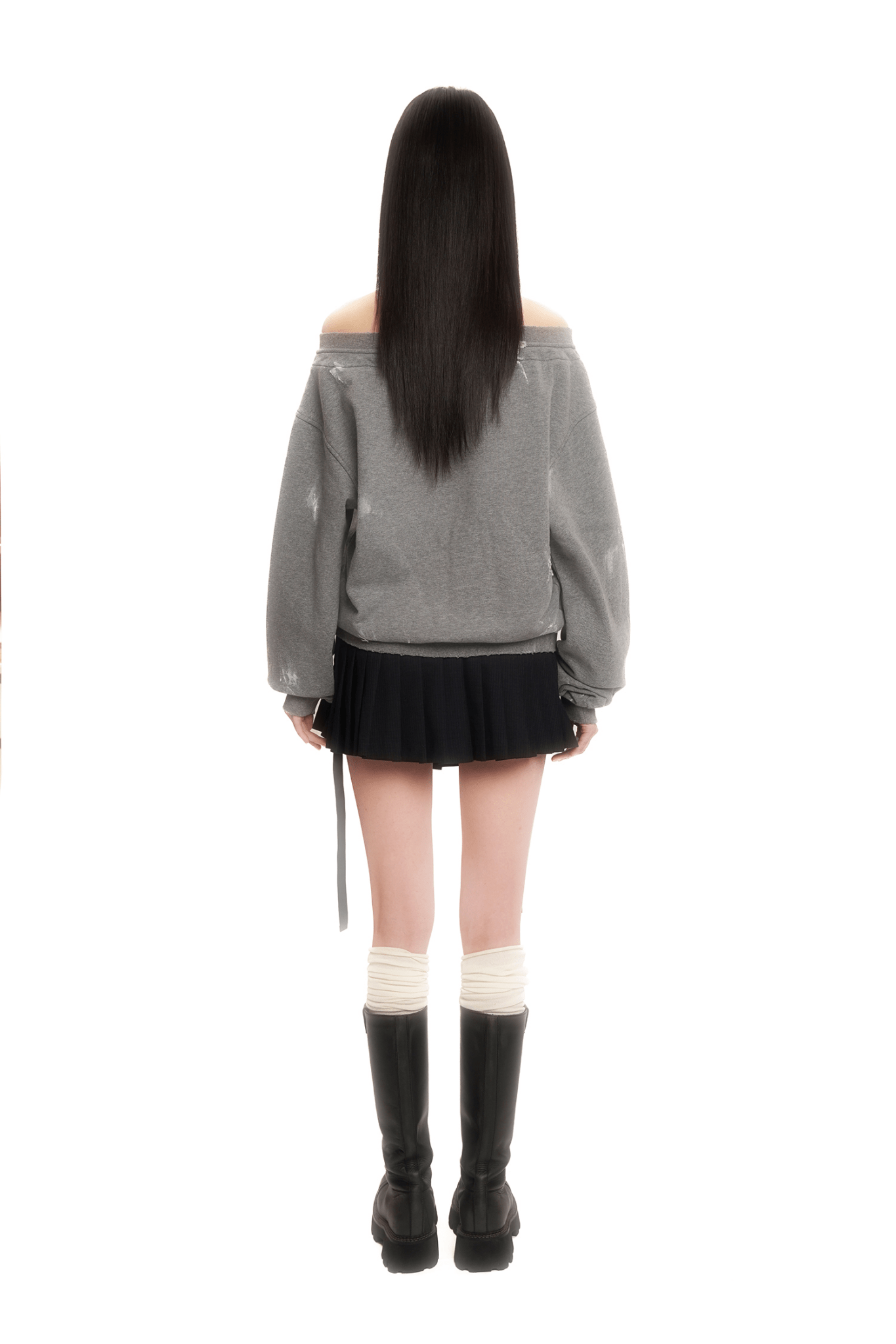 Vintage Hand - Painted Bow Badge Off - Shoulder Sweatshirt - COPPING THREADS - MOROMORO