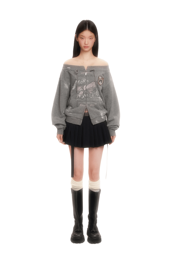 Vintage Hand - Painted Bow Badge Off - Shoulder Sweatshirt - COPPING THREADS - MOROMORO