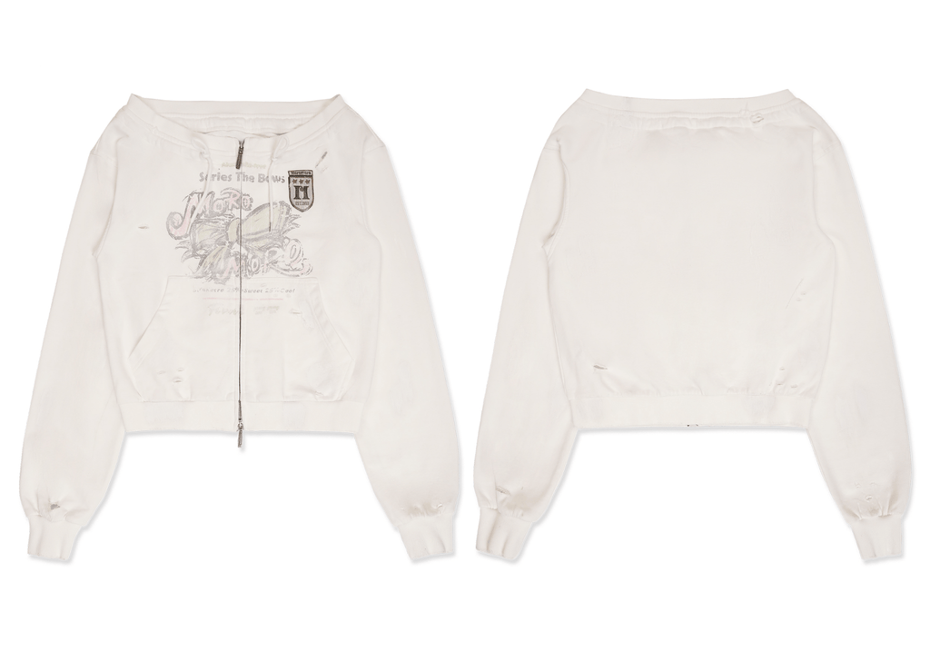 Vintage Hand - Painted Bow Badge Off - Shoulder Sweatshirt - COPPING THREADS - MOROMORO