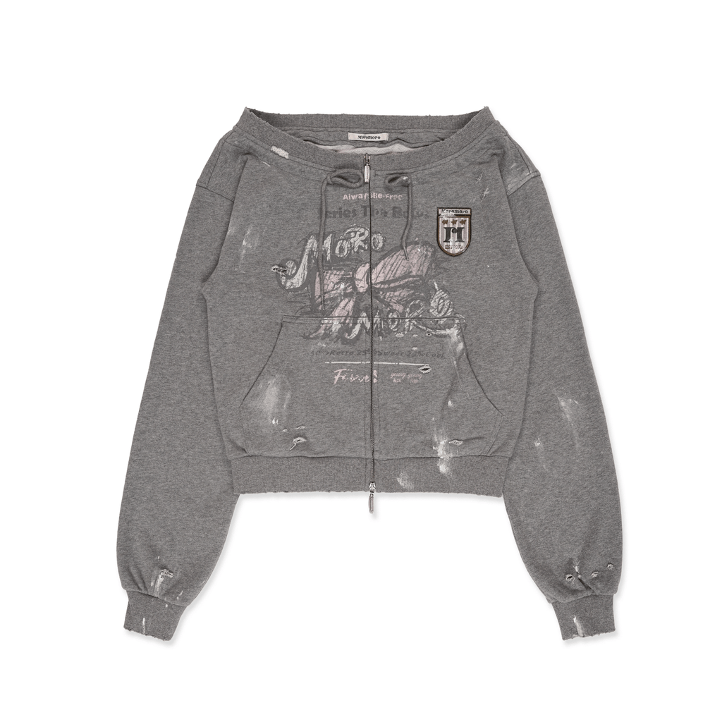 Vintage Hand - Painted Bow Badge Off - Shoulder Sweatshirt - COPPING THREADS - MOROMORO