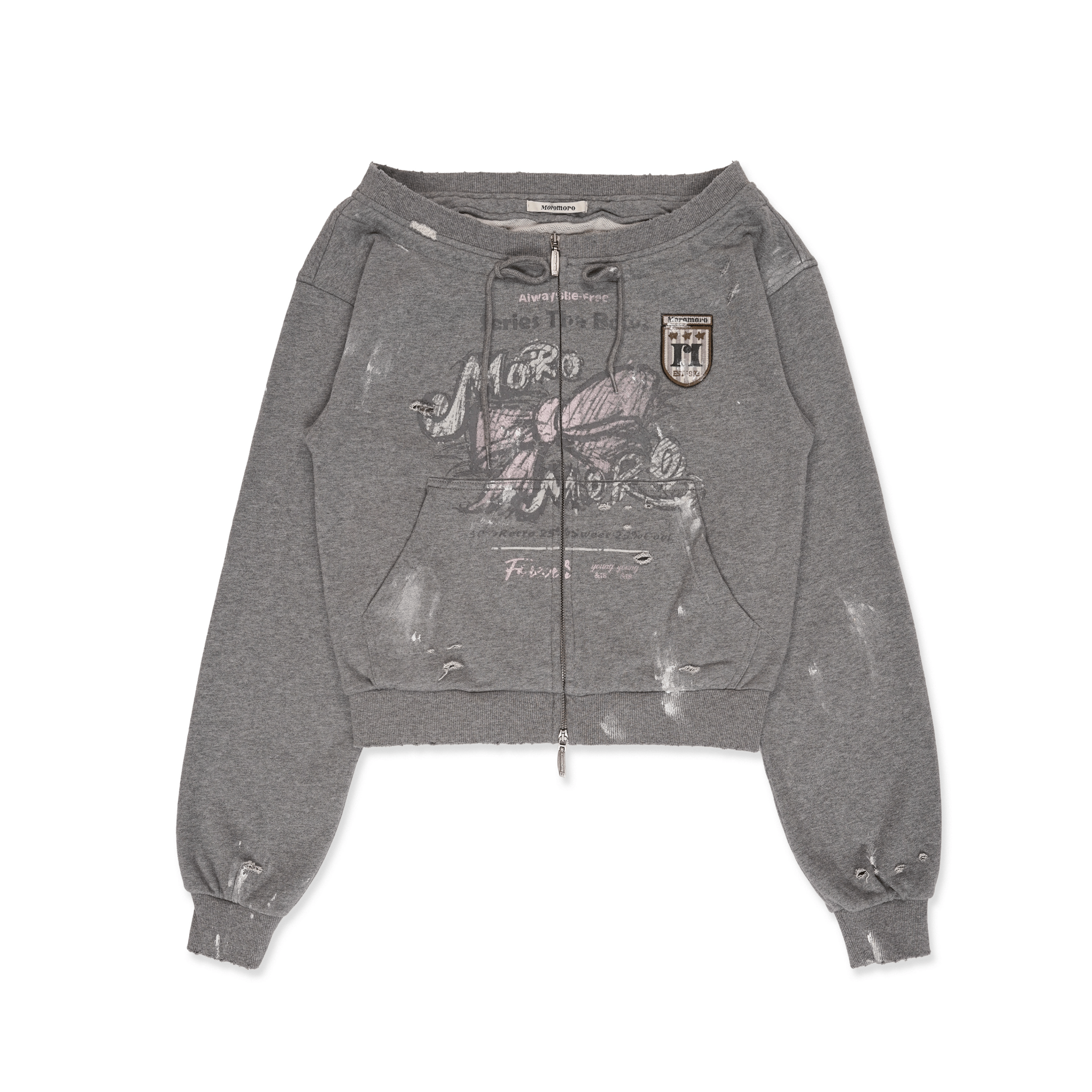 Vintage Hand - Painted Bow Badge Off - Shoulder Sweatshirt - COPPING THREADS - MOROMORO