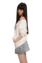 Vintage Hand - Painted Bow Badge Off - Shoulder Sweatshirt - COPPING THREADS - MOROMORO