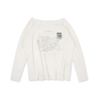 Vintage Hand - Painted Bow Graphic Distressed Off - Shoulder Long - Sleeve Tee - COPPING THREADS - MOROMORO