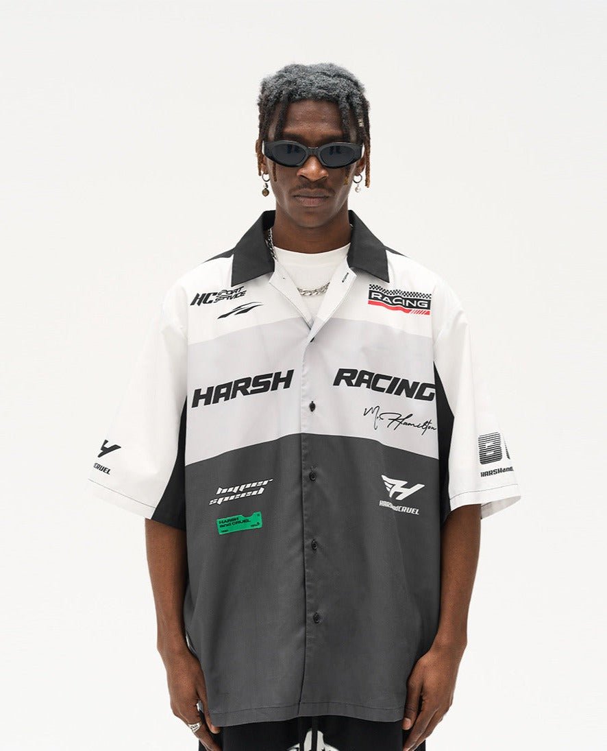 Vintage Handwritten Font Collar F1 Racing Shirt - COPPING THREADS - Harsh and Cruel Hauptbild