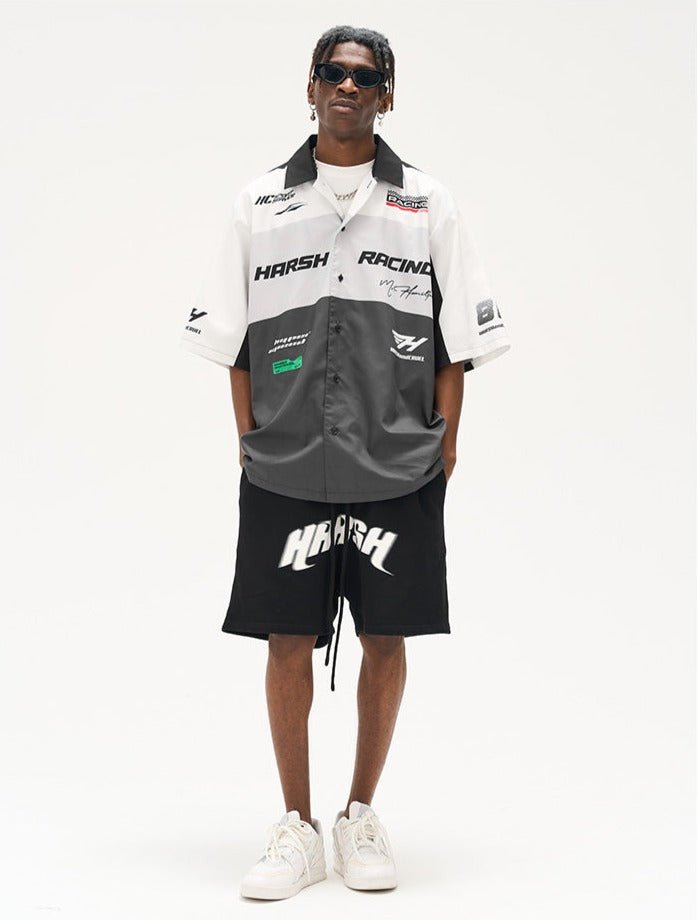 Vintage Handwritten Font Collar F1 Racing Shirt - COPPING THREADS - Harsh and Cruel