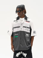 Vintage Handwritten Font Collar F1 Racing Shirt - COPPING THREADS - Harsh and Cruel