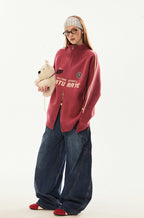 Vintage High Neck Double Zip Striped Sleeve Knit Cardigan - COPPING THREADS - CHICISLAND