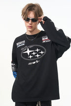 Vintage Hip - Hop Racing Print Long Sleeve Tee - COPPING THREADS - Harsh and Cruel