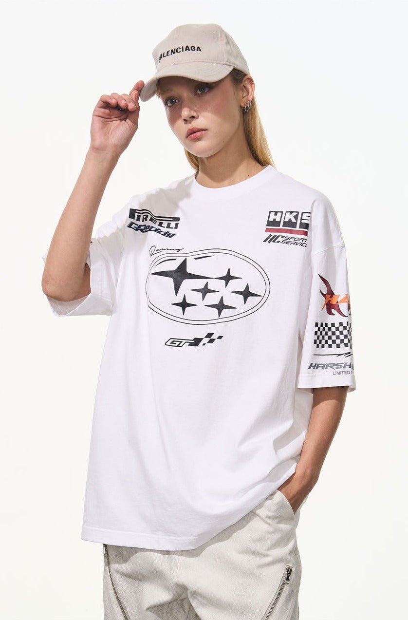 Vintage Hip - Hop Racing Print Tee - COPPING THREADS - Harsh and Cruel