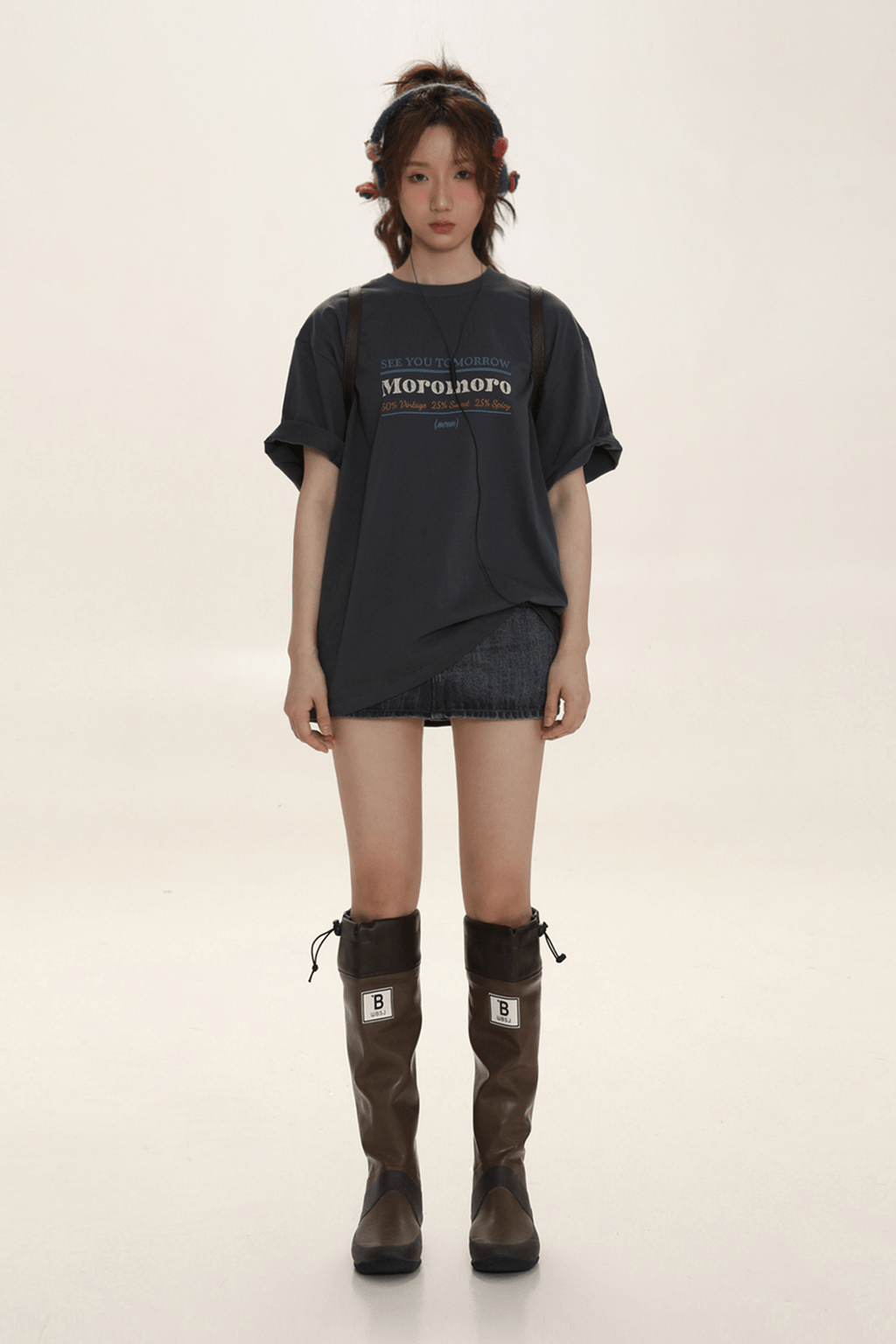 Vintage - Inspired Embroidered Lettering Tee - COPPING THREADS - MOROMORO