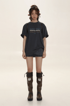 Vintage - Inspired Embroidered Lettering Tee - COPPING THREADS - MOROMORO